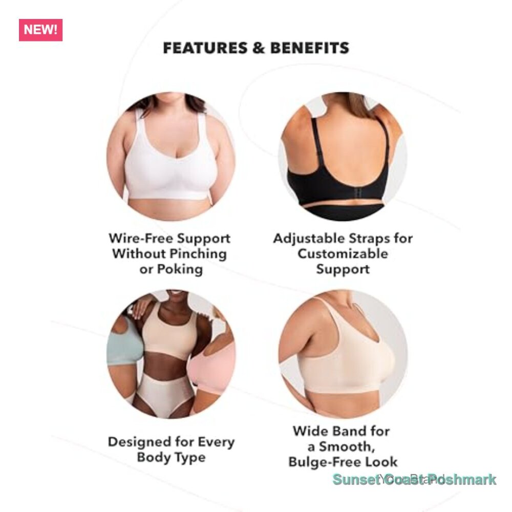 Wireless Support Bra, Adjustable Straps, Seamless… - image 5